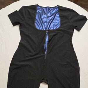 Black and Blue One Piece Sauna Suit
